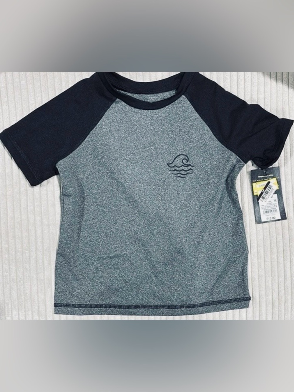 NWT art class boys M(8) Heather Rash Guard Swim Top SPF 50